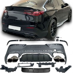 Διαχύτης πίσω προφυλακτήρα GLC63 AMG look για Mercedes-Benz GLC-Class Coupe (C254) AMG- Line 2022+ (Απολήξεις χρωμίου)